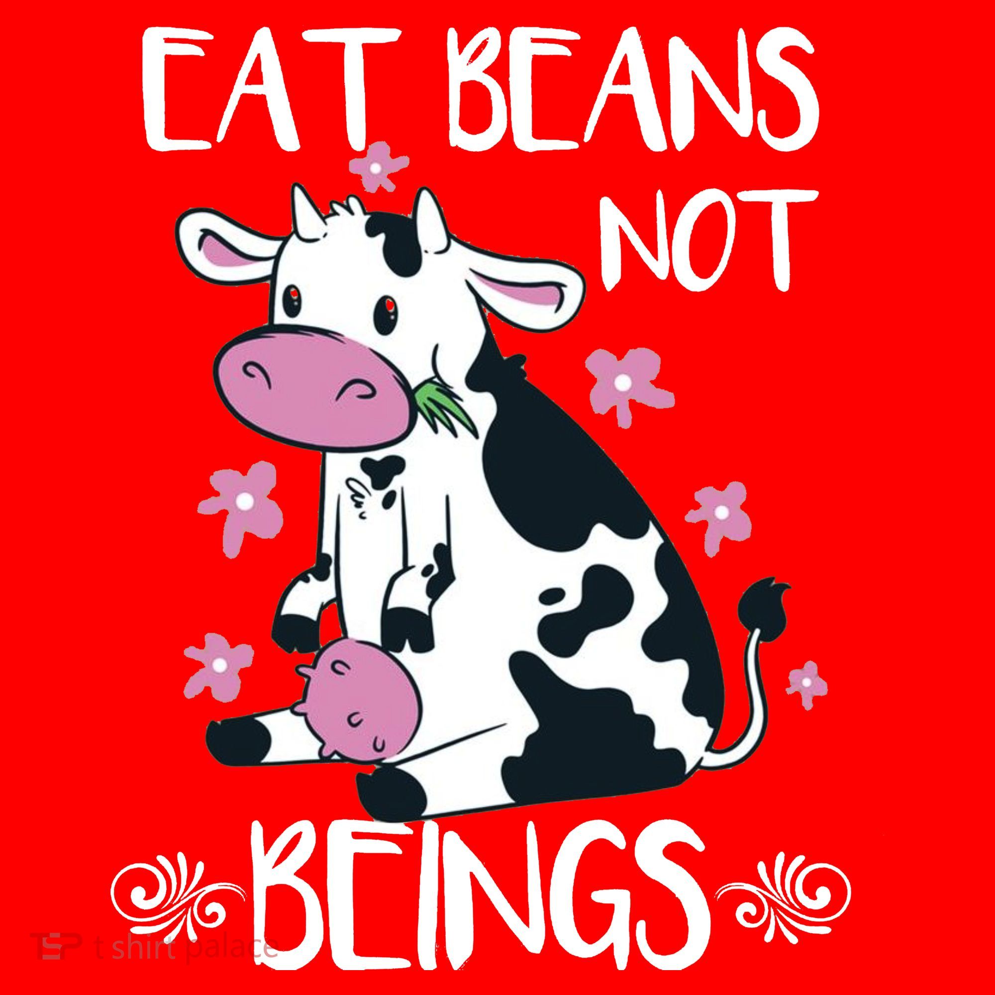 Eat Beans Not Beings Funny Cow Vegan Plant Based Santa Hat