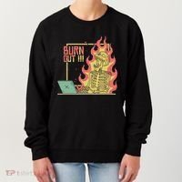 Emotionally Burnt Out Skeleton On Fire Women's Sweatshirt thumb 0