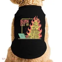 Emotionally Burnt Out Skeleton On Fire Doggie Tank thumb 0