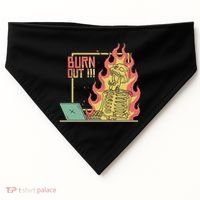 Emotionally Burnt Out Skeleton On Fire USA-Made Doggie Bandana thumb 0