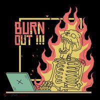 Emotionally Burnt Out Skeleton On Fire Women's Hoodie thumb 2
