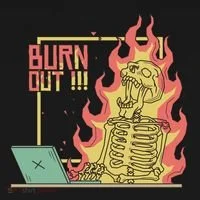 Emotionally Burnt Out Skeleton On Fire Women's Hoodie thumb 2