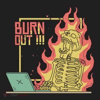 Emotionally Burnt Out Skeleton On Fire Tumbler thumb 3