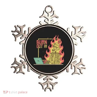Emotionally Burnt Out Skeleton On Fire Ornament