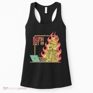 Emotionally Burnt Out Skeleton On Fire Women's Tank Top