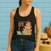 Emotionally Burnt Out Skeleton On Fire Women's Tank Top thumb 2