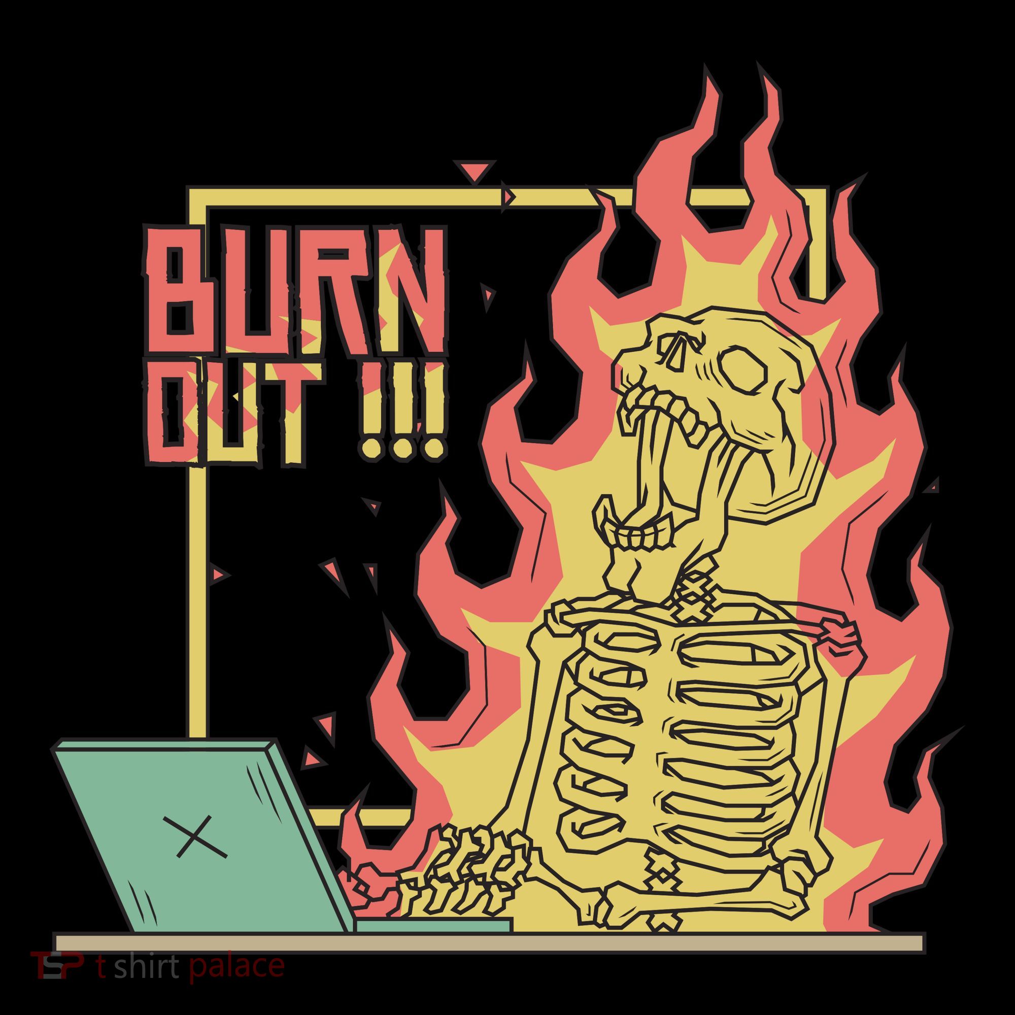 Emotionally Burnt Out Skeleton On Fire Toddler Hoodie