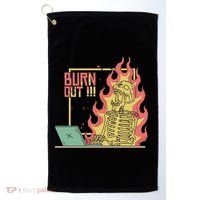 Emotionally Burnt Out Skeleton On Fire Golf Towel thumb 0