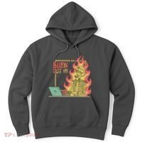 Emotionally Burnt Out Skeleton On Fire Hoodie thumb 0