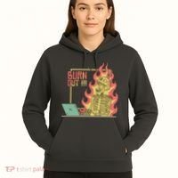 Emotionally Burnt Out Skeleton On Fire Hoodie thumb 5
