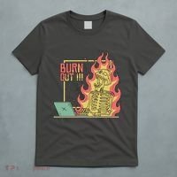 Emotionally Burnt Out Skeleton On Fire T-Shirt thumb 5