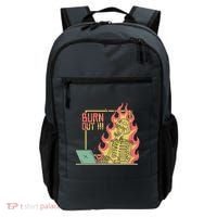 Emotionally Burnt Out Skeleton On Fire Backpack thumb 0