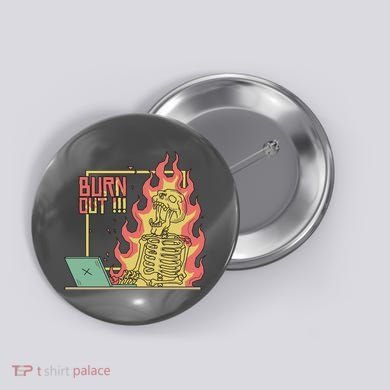 Emotionally Burnt Out Skeleton On Fire Button
