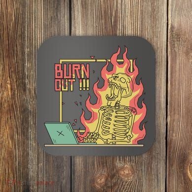 Emotionally Burnt Out Skeleton On Fire Coaster