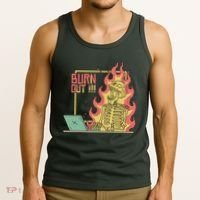 Emotionally Burnt Out Skeleton On Fire Tank Top thumb 3