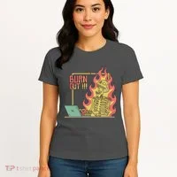 Emotionally Burnt Out Skeleton On Fire Women's T-Shirt thumb 4