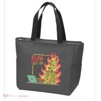 Emotionally Burnt Out Skeleton On Fire Tote Bag thumb 3