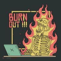Emotionally Burnt Out Skeleton On Fire Tote Bag thumb 4