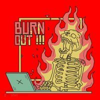 Emotionally Burnt Out Skeleton On Fire Santa Hat thumb 1