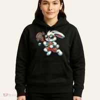 Easter Bunny Playing Lacrosse Cute Lacrosse Players Hoodie thumb 5