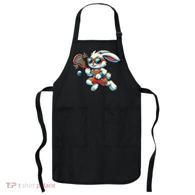 Easter Bunny Playing Lacrosse Cute Lacrosse Players Apron