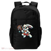 Easter Bunny Playing Lacrosse Cute Lacrosse Players Backpack thumb 0