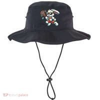 Easter Bunny Playing Lacrosse Cute Lacrosse Players Bucket Hat thumb 0