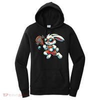 Easter Bunny Playing Lacrosse Cute Lacrosse Players Women's Hoodie thumb 0