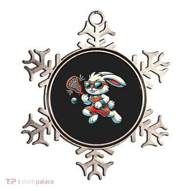 Easter Bunny Playing Lacrosse Cute Lacrosse Players Ornament