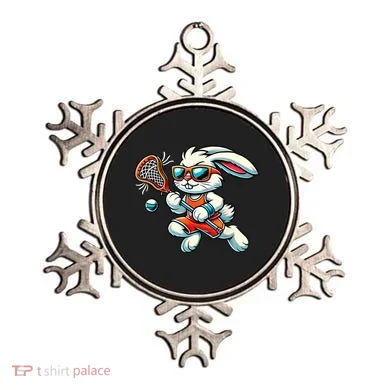 Easter Bunny Playing Lacrosse Cute Lacrosse Players Ornament