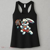 Easter Bunny Playing Lacrosse Cute Lacrosse Players Women's Tank Top thumb 3
