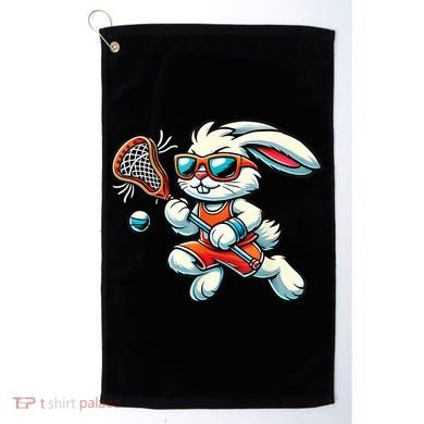 Easter Bunny Playing Lacrosse Cute Lacrosse Players Golf Towel