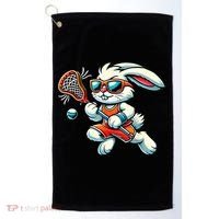 Easter Bunny Playing Lacrosse Cute Lacrosse Players Golf Towel thumb 0