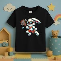 Easter Bunny Playing Lacrosse Cute Lacrosse Players Toddler T-Shirt thumb 3