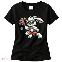 Easter Bunny Playing Lacrosse Cute Lacrosse Players Women's T-Shirt thumb 0