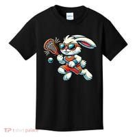 Easter Bunny Playing Lacrosse Cute Lacrosse Players Kids T-Shirt thumb 0