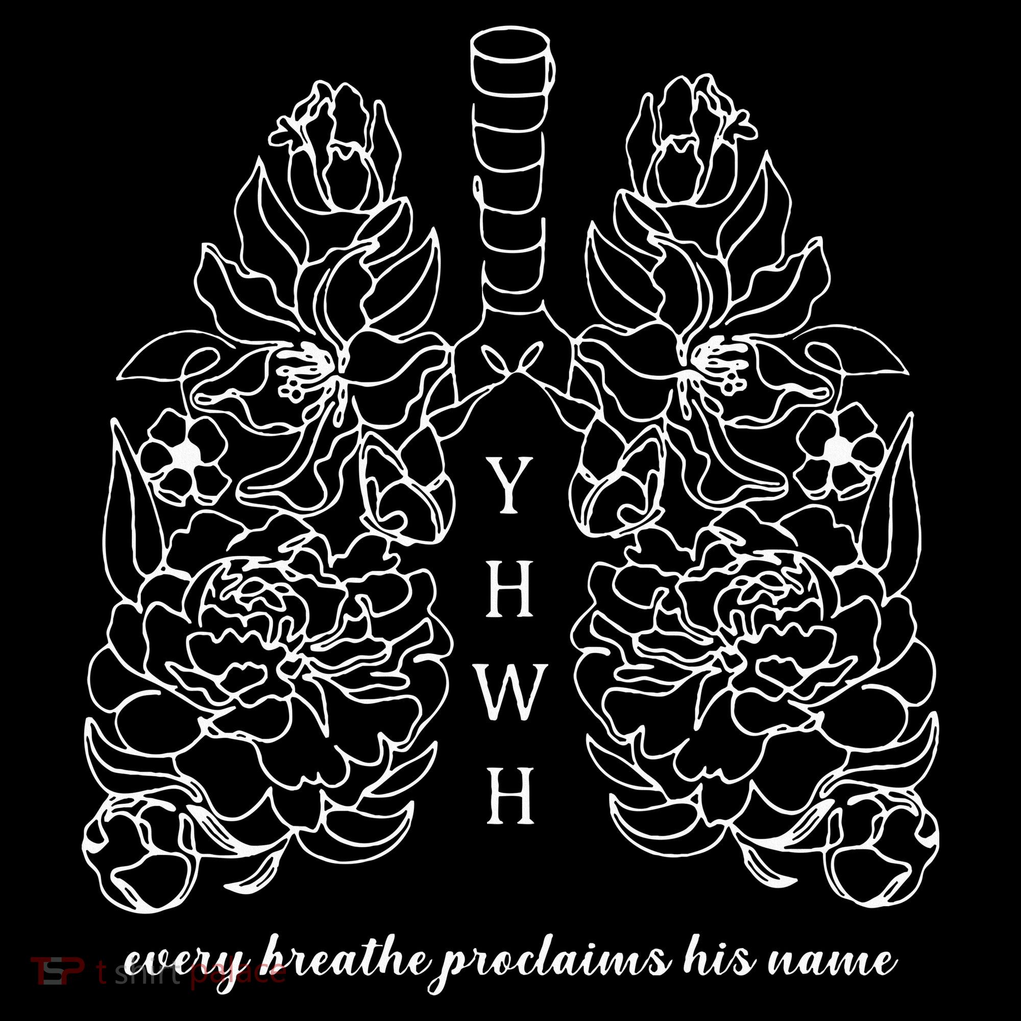 Every Breathe Proclaims His Name Yhwh Floral Lung Baby Bodysuit