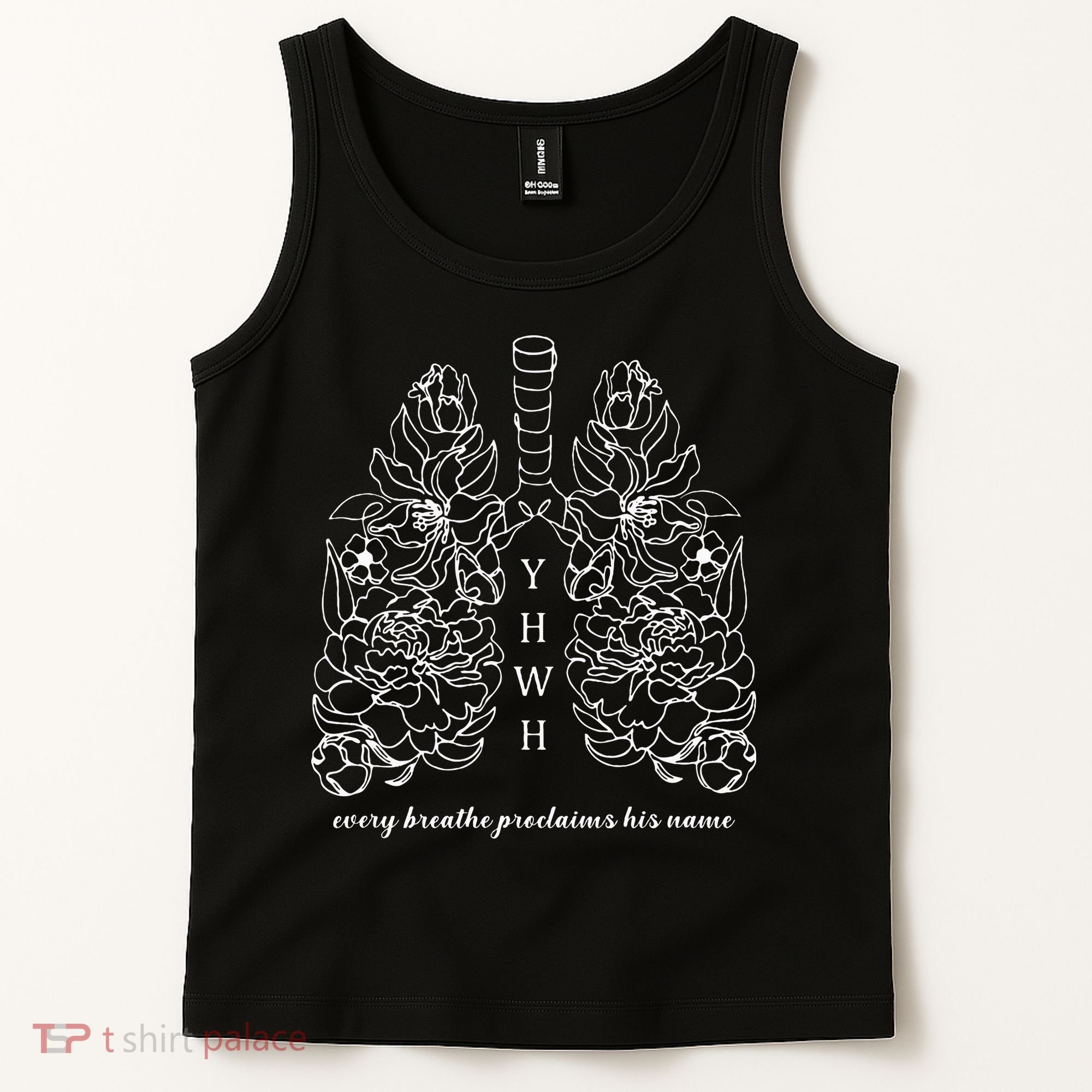 Every Breathe Proclaims His Name Yhwh Floral Lung Tank Top