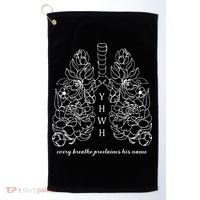Every Breathe Proclaims His Name Yhwh Floral Lung Golf Towel thumb 0