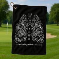 Every Breathe Proclaims His Name Yhwh Floral Lung Golf Towel thumb 1