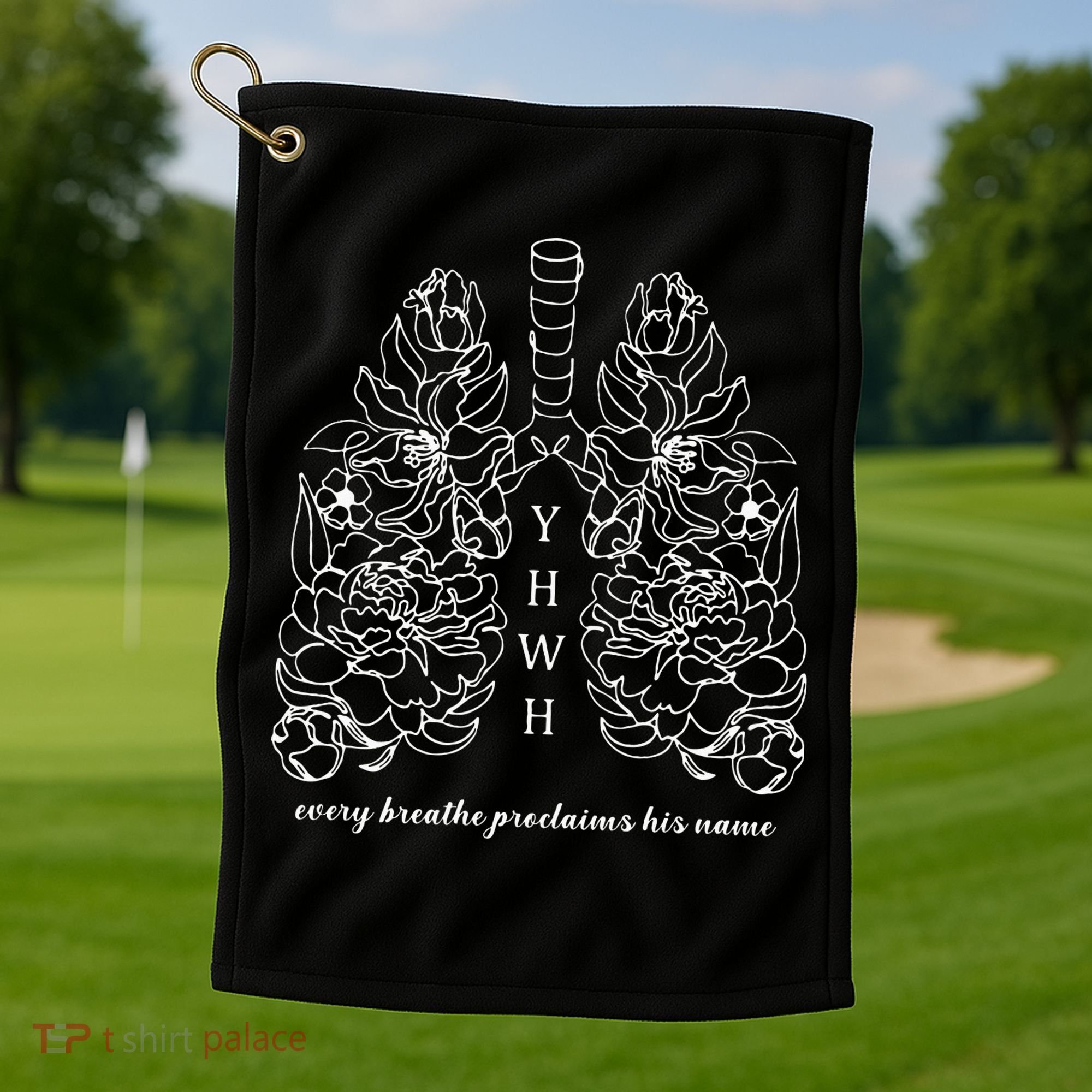 Every Breathe Proclaims His Name Yhwh Floral Lung Golf Towel