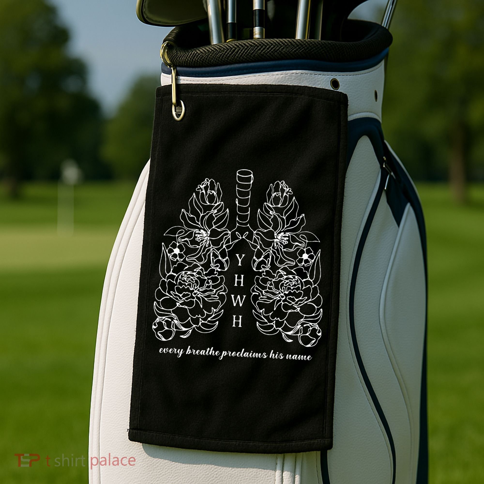 Every Breathe Proclaims His Name Yhwh Floral Lung Golf Towel