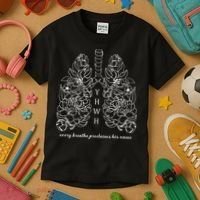 Every Breathe Proclaims His Name Yhwh Floral Lung Kids T-Shirt thumb 3