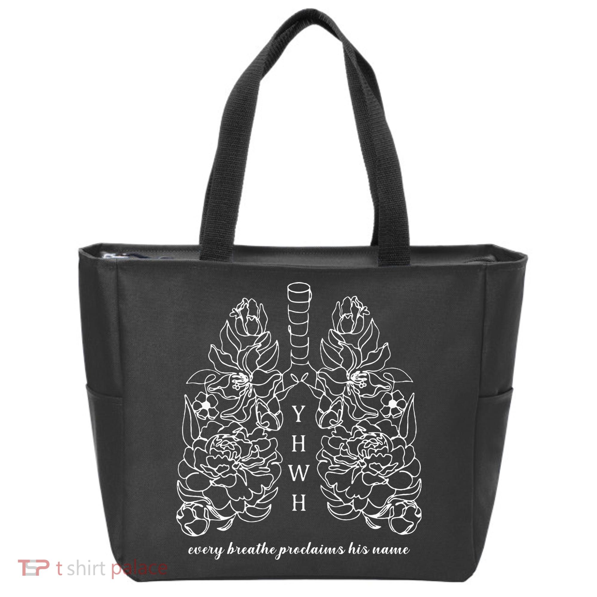 Every Breathe Proclaims His Name Yhwh Floral Lung Tote Bag