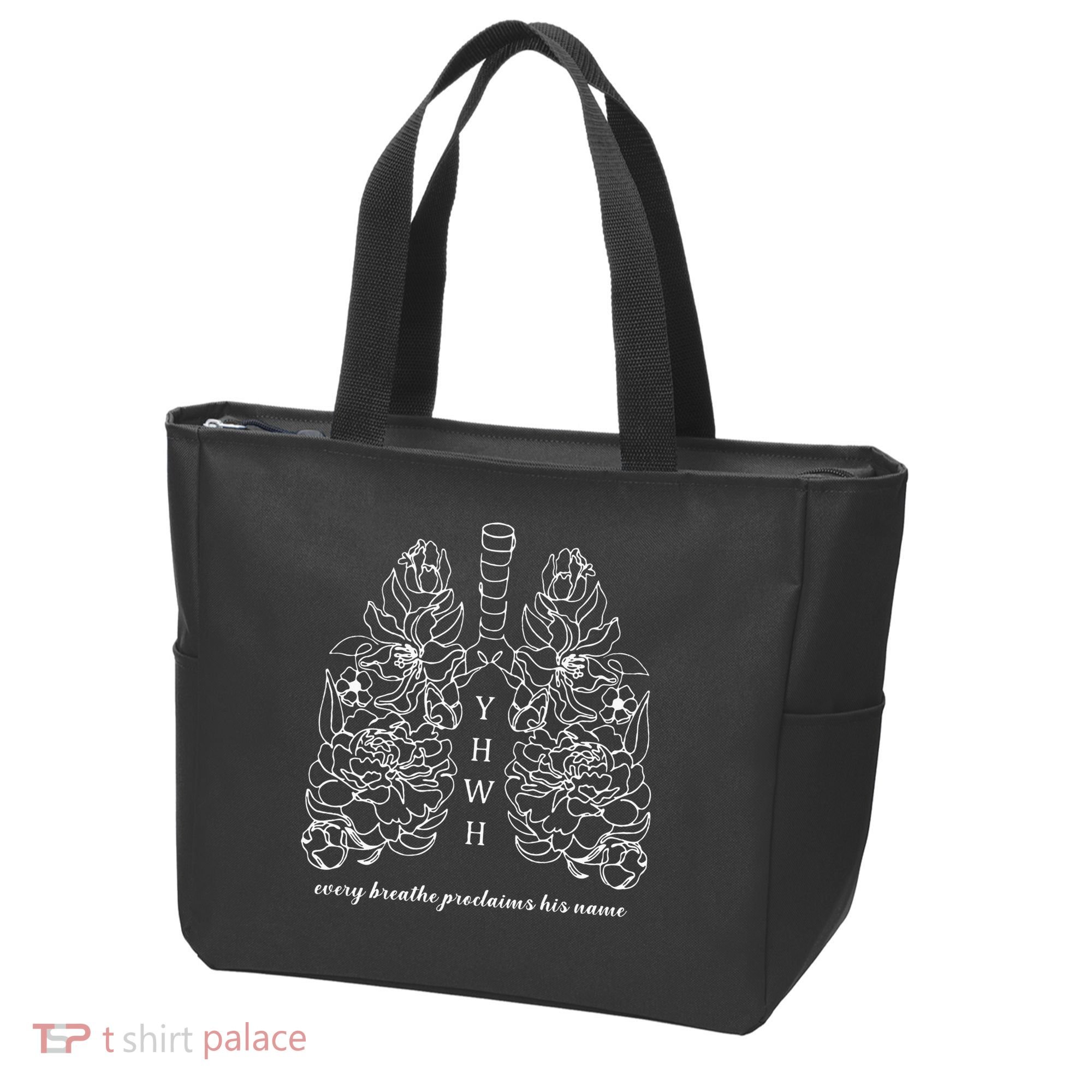 Every Breathe Proclaims His Name Yhwh Floral Lung Tote Bag