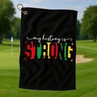 Empowering Black Power My History Is Strong Golf Towel thumb 1