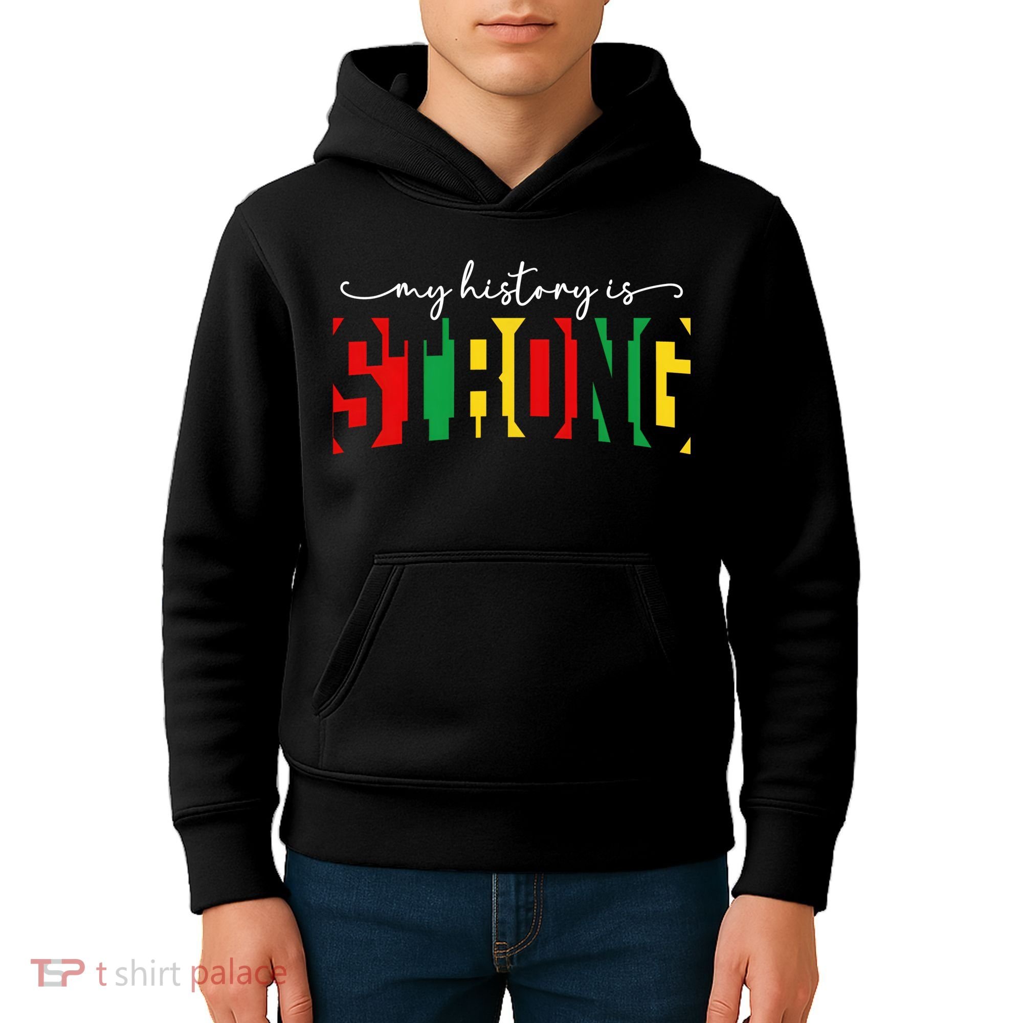 Empowering Black Power My History Is Strong Kids Hoodie