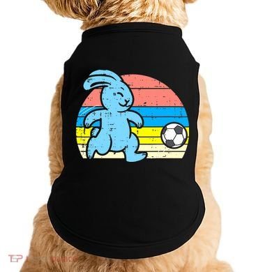 Easter Bunny Playing Soccer Retro Football Doggie Tank