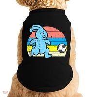 Easter Bunny Playing Soccer Retro Football Doggie Tank thumb 0