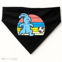 Easter Bunny Playing Soccer Retro Football USA-Made Doggie Bandana thumb 0
